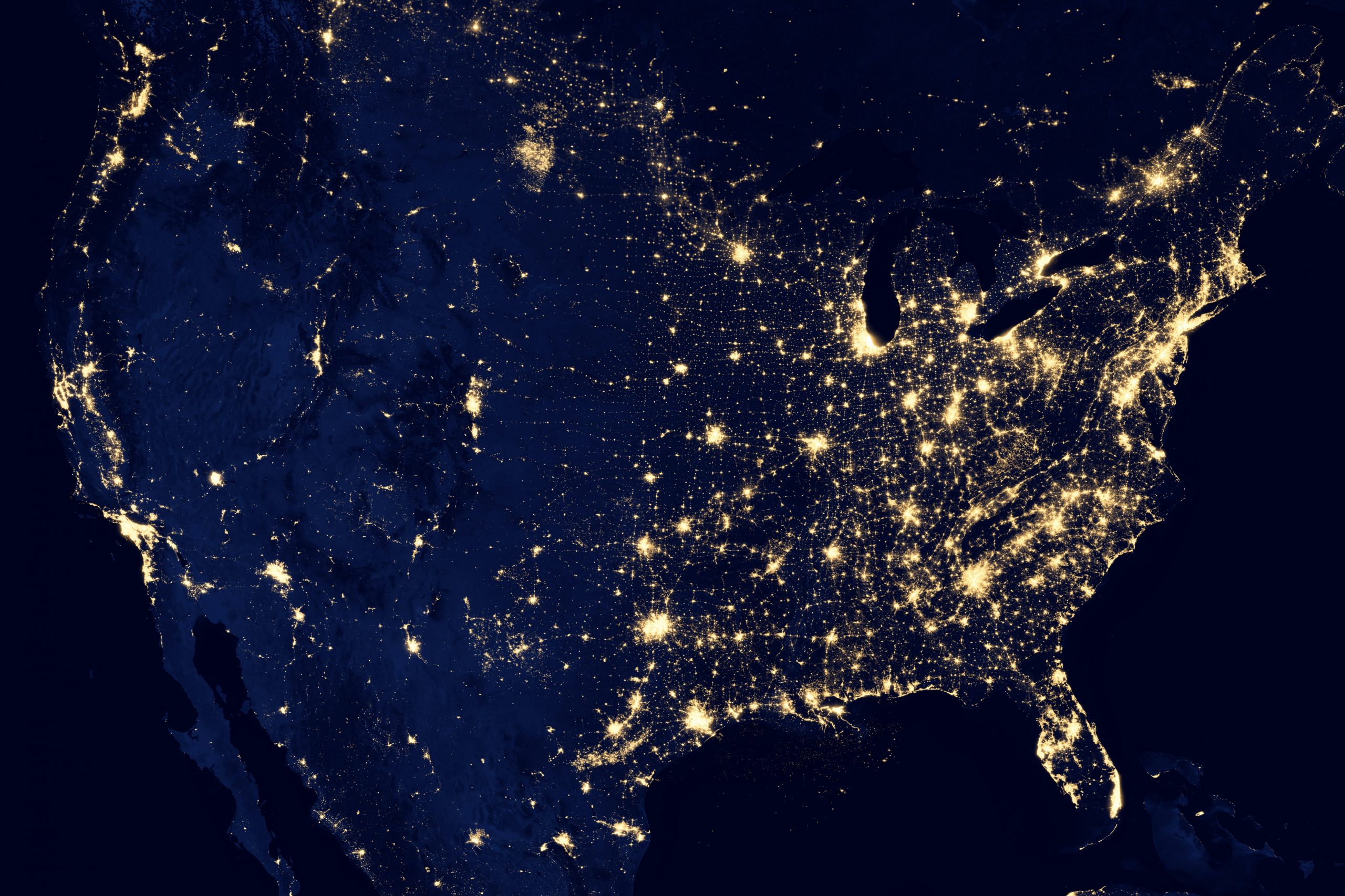 Lights in the United States seen from satellite