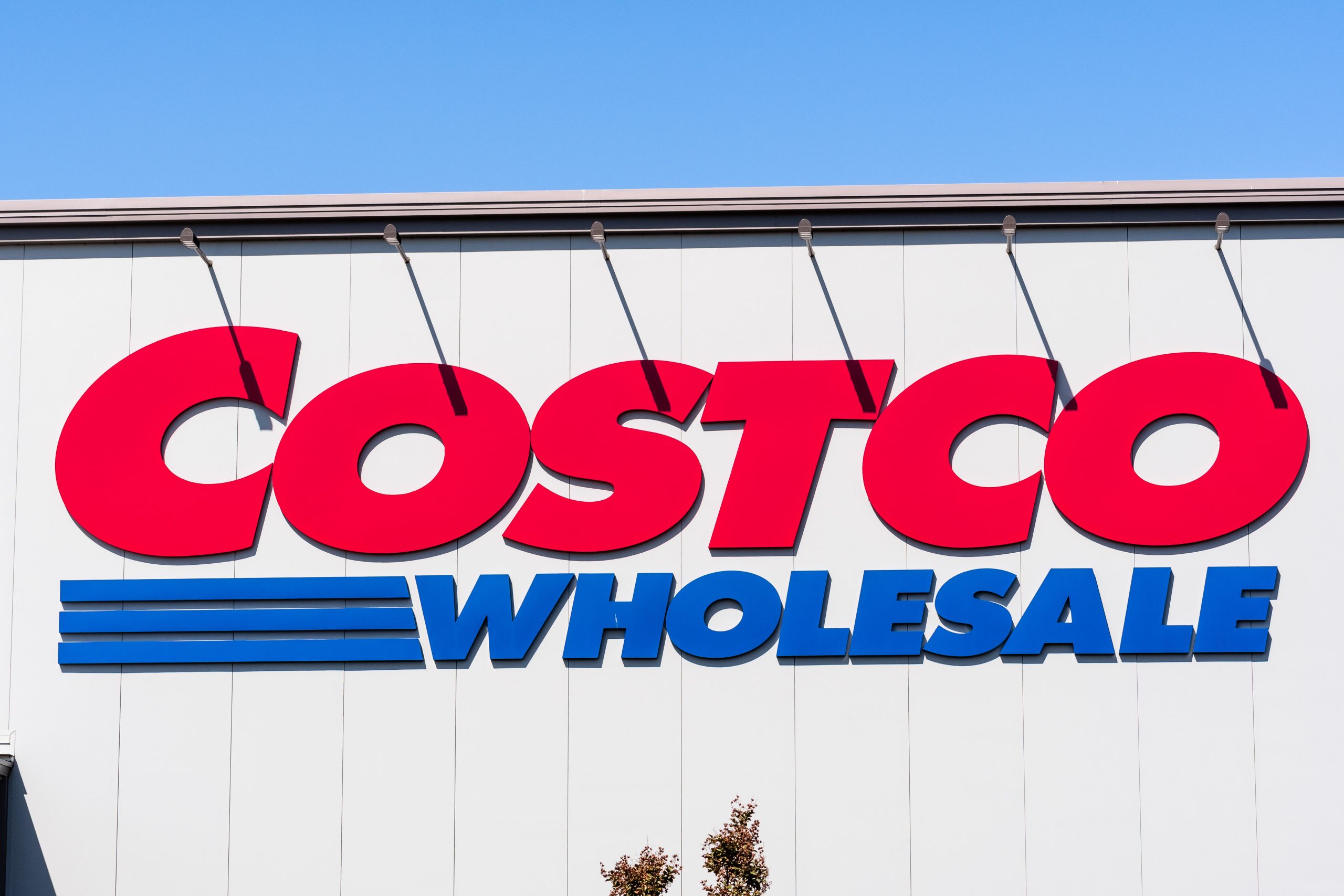 Costco logo in front of store