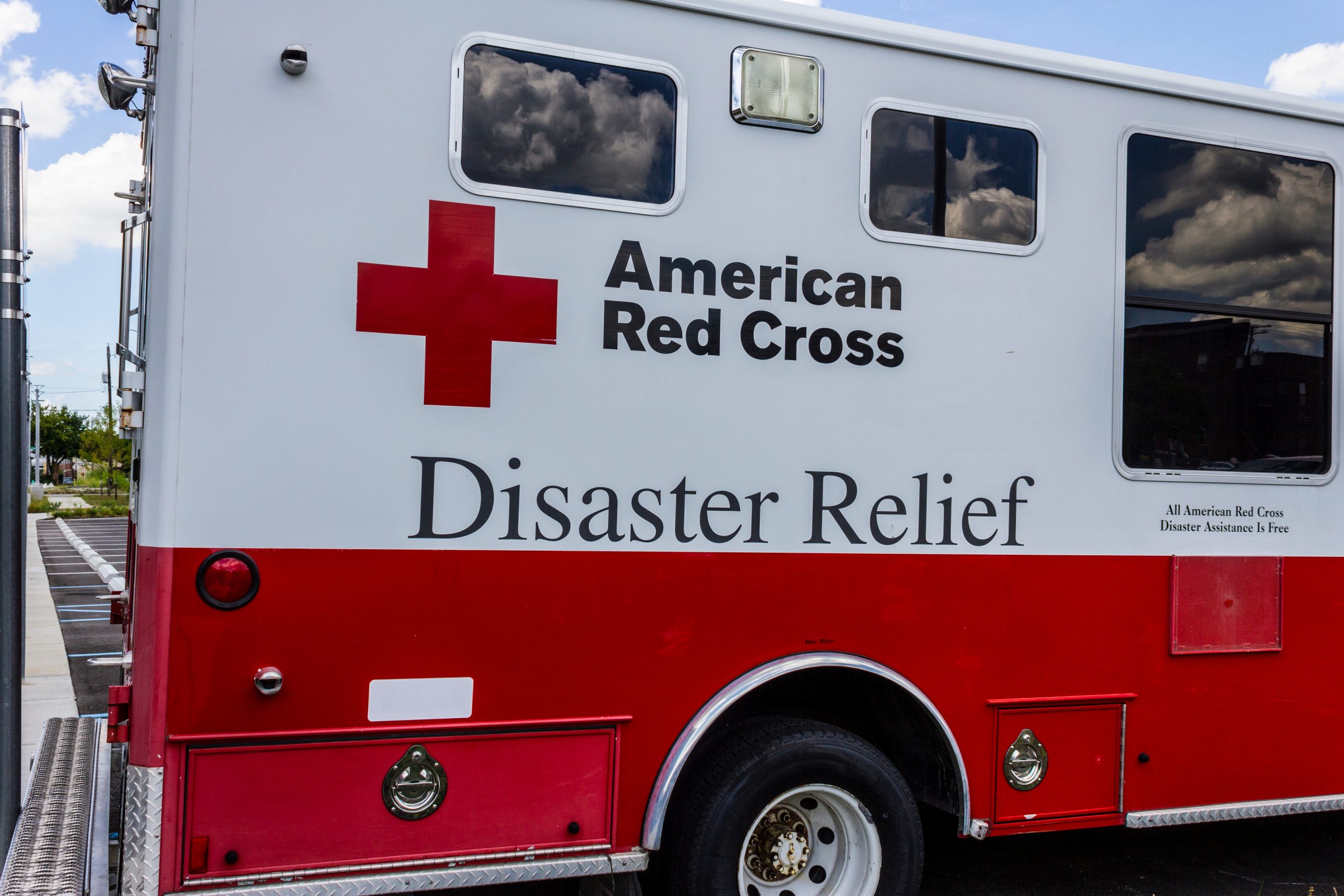 American Red Cross health-service and emergency truck